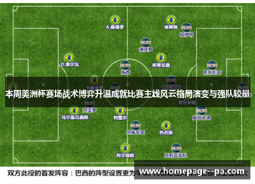 本周美洲杯赛场战术博弈升温成就比赛主线风云格局演变与强队较量